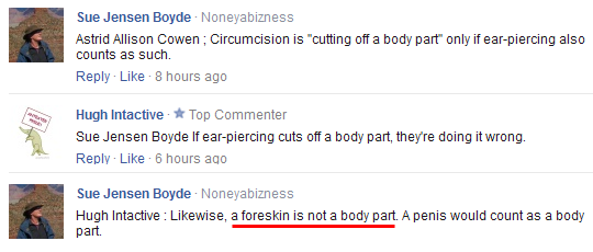 ''The foreskin is not a body part''