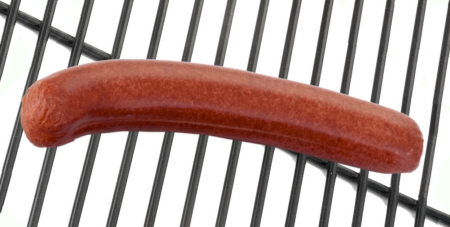a raw hotdog