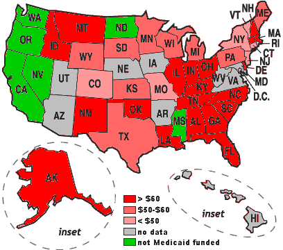 States of the US funding more or less for circumcision