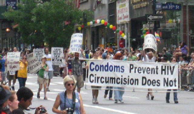 Intactivists at Gay Pride, New York, June 28, 2009