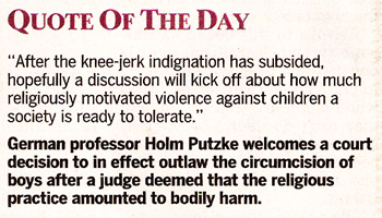 Quotation from Holm Putzke: After the knee-jerk indignation, hopefully a discussion about religious violence...