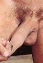 Winking man's penis, foreskin pulled forward
