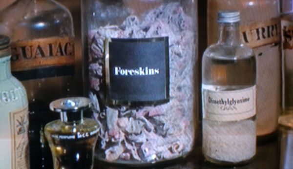 Jar of foreskins in ''The Wicker Man''