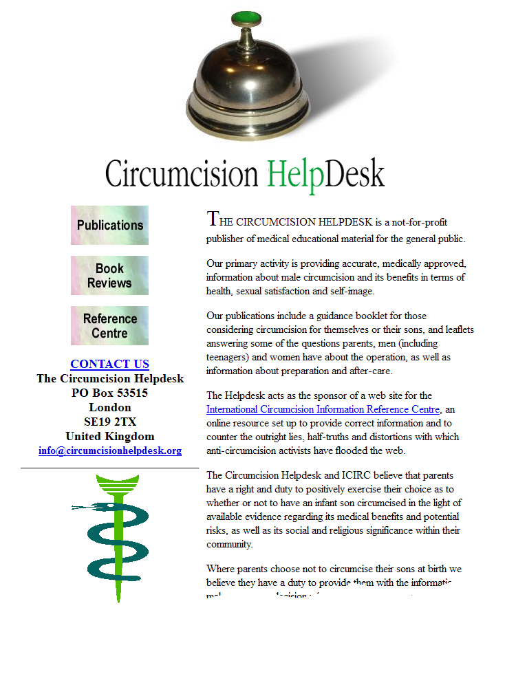 The Circumcision Helpdesk front page