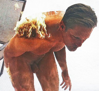 Alexander Skarsgrd on fire in 'True Blood'